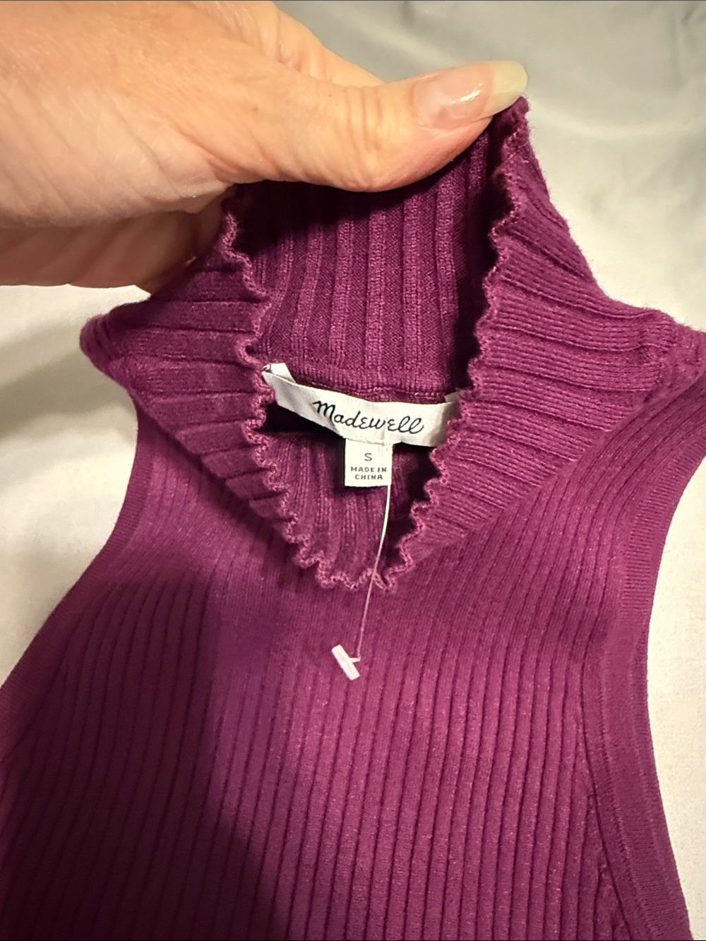NWOT Madewell Sleeveless Ribbed Mock Neck Top - Purple